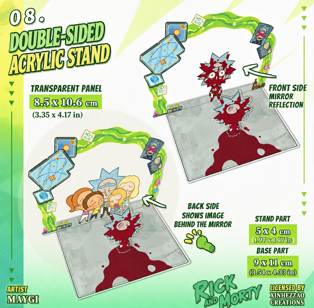 [Pre-Order] Rick and Morty Mirror Acrylic Standing Display with Reflection