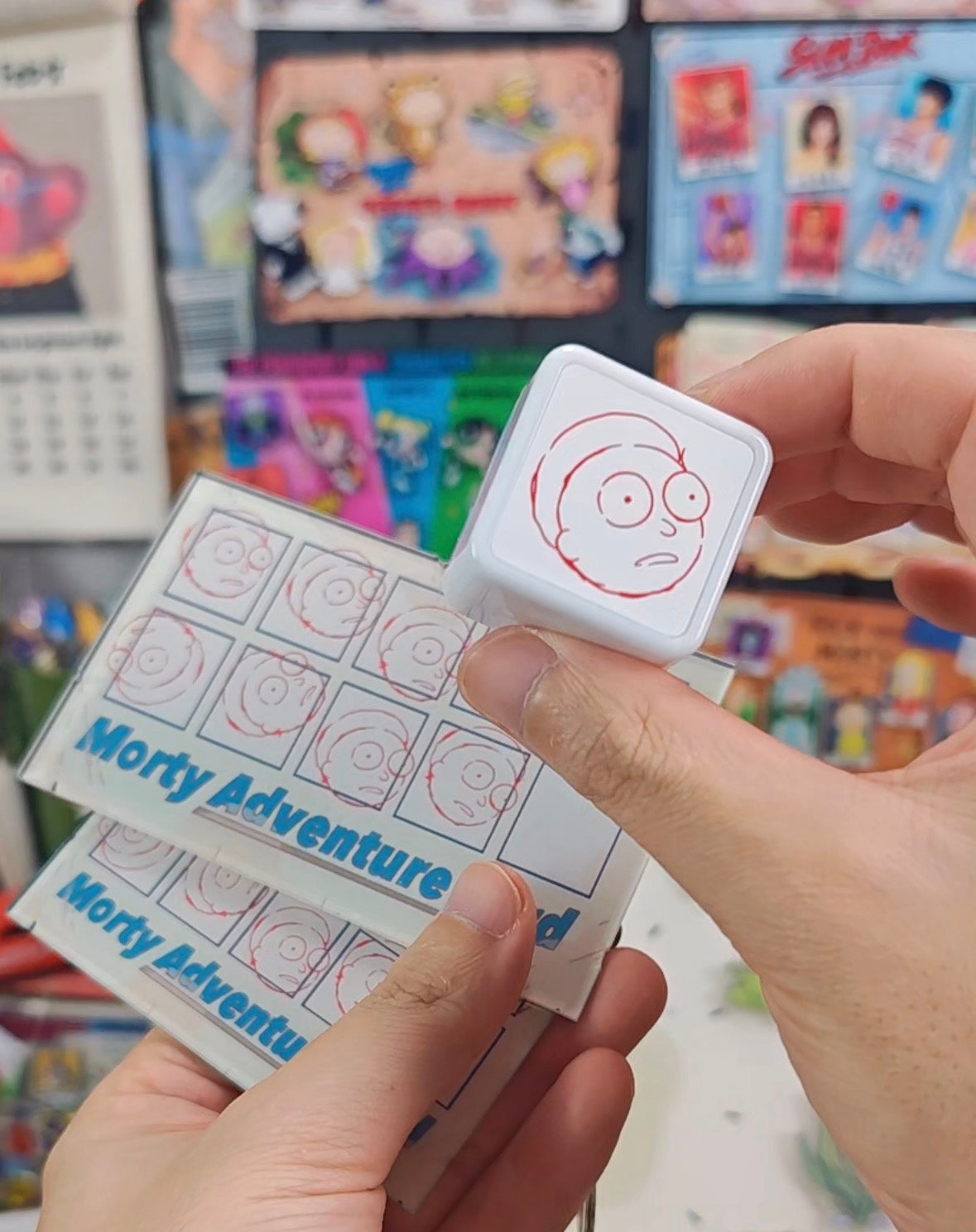Rick and Morty Adventure Card Keychain Magnet Stamp Set