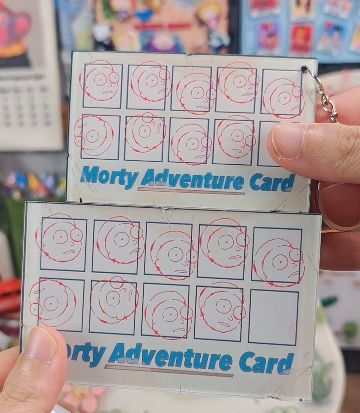 Rick and Morty Adventure Card Keychain Magnet Stamp Set