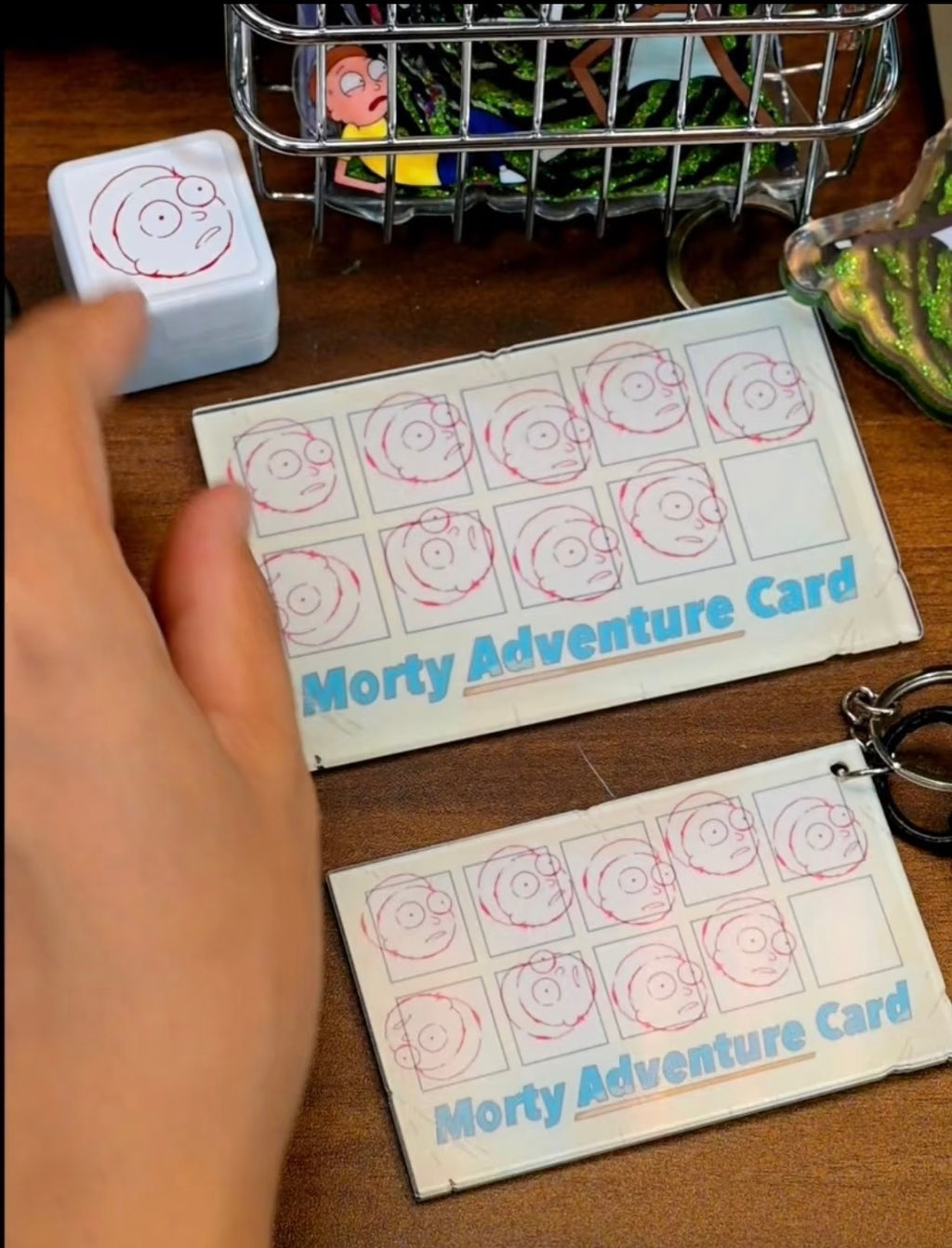 Rick and Morty Adventure Card Keychain Magnet Stamp Set