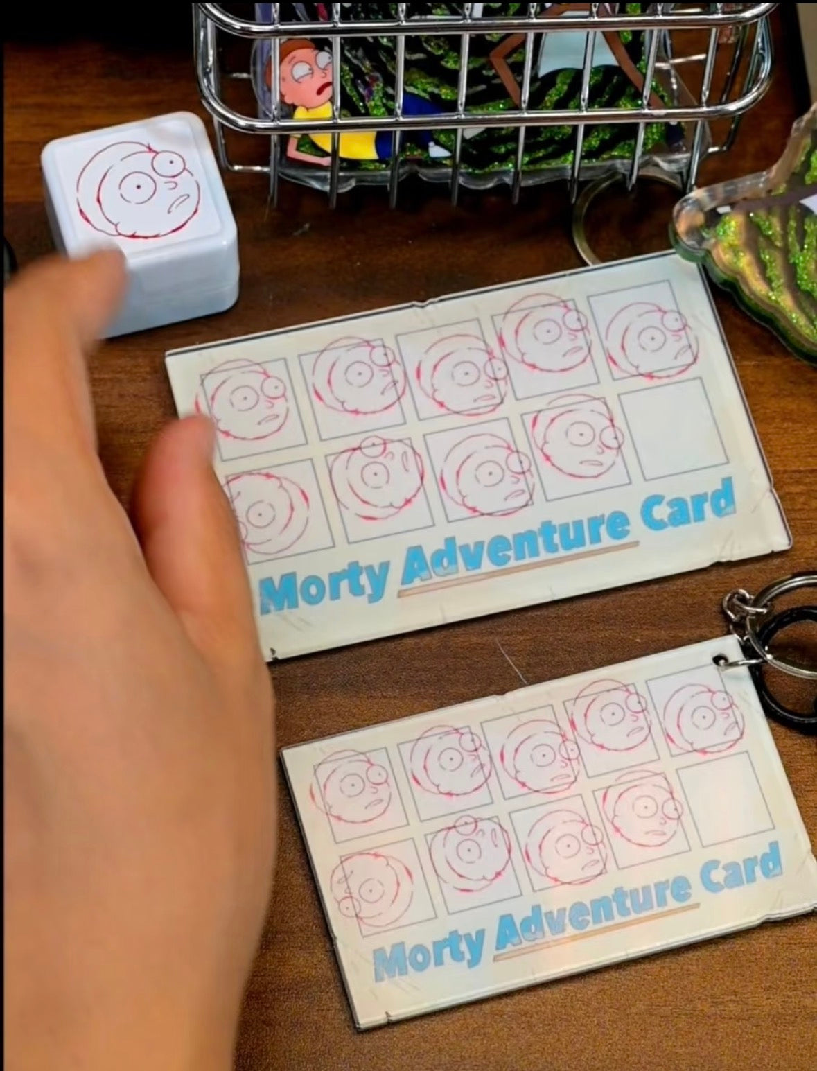 Rick and Morty Adventure Card Keychain Magnet Stamp Set