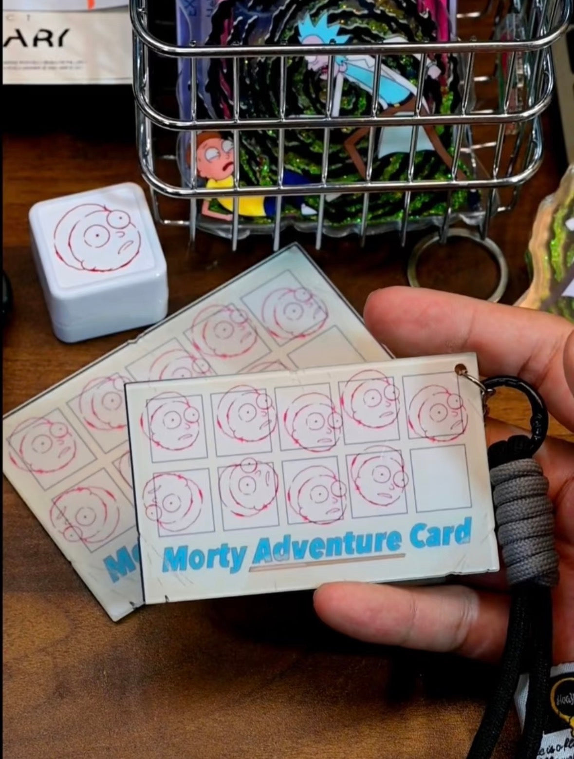Rick and Morty Adventure Card Keychain Magnet Stamp Set