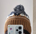 Resident Evil Bryan Hodukavich Brown knit Beanie with Sheep Pattern