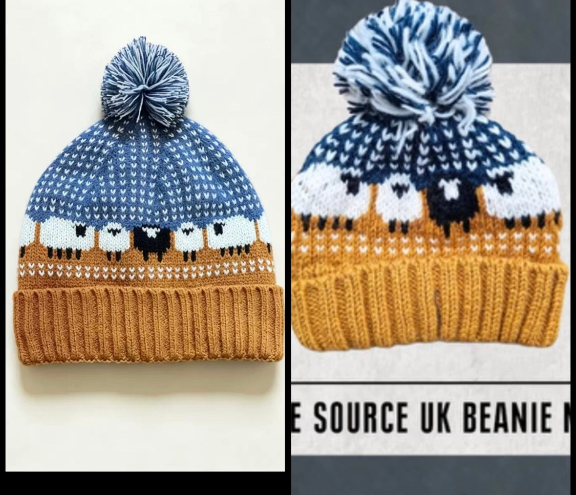 Resident Evil Bryan Hodukavich Brown knit Beanie with Sheep Pattern