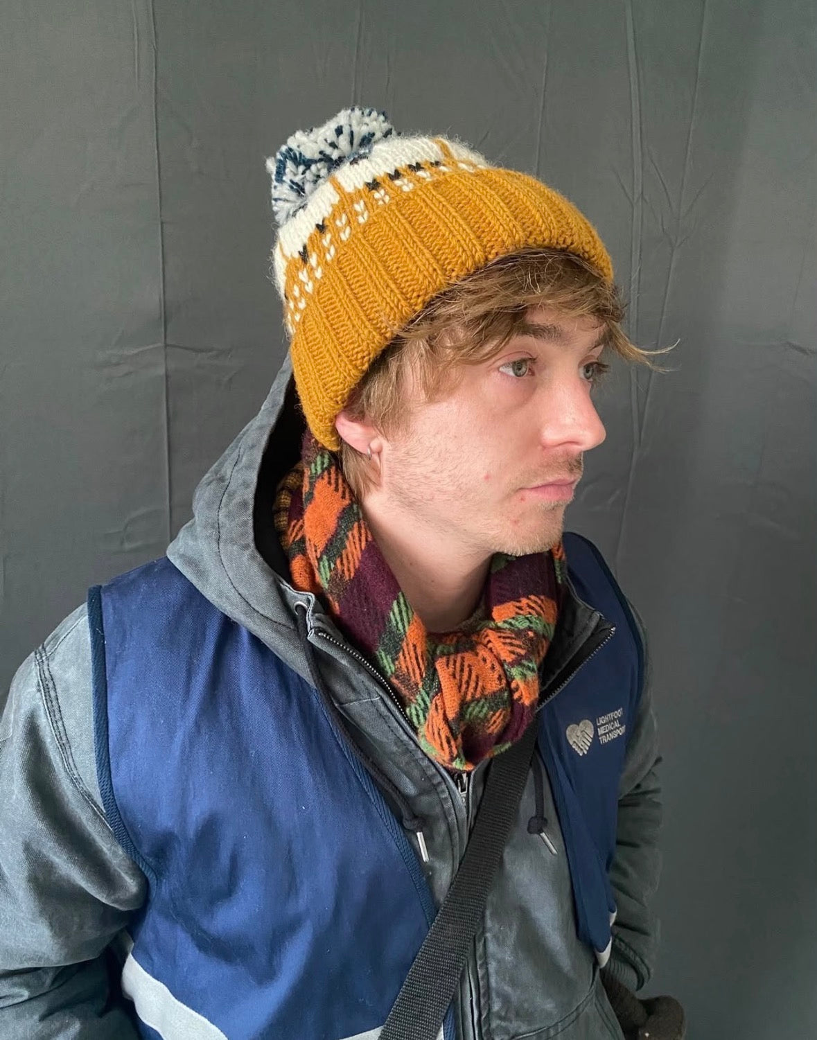 Resident Evil Bryan Hodukavich Brown knit Beanie with Sheep Pattern