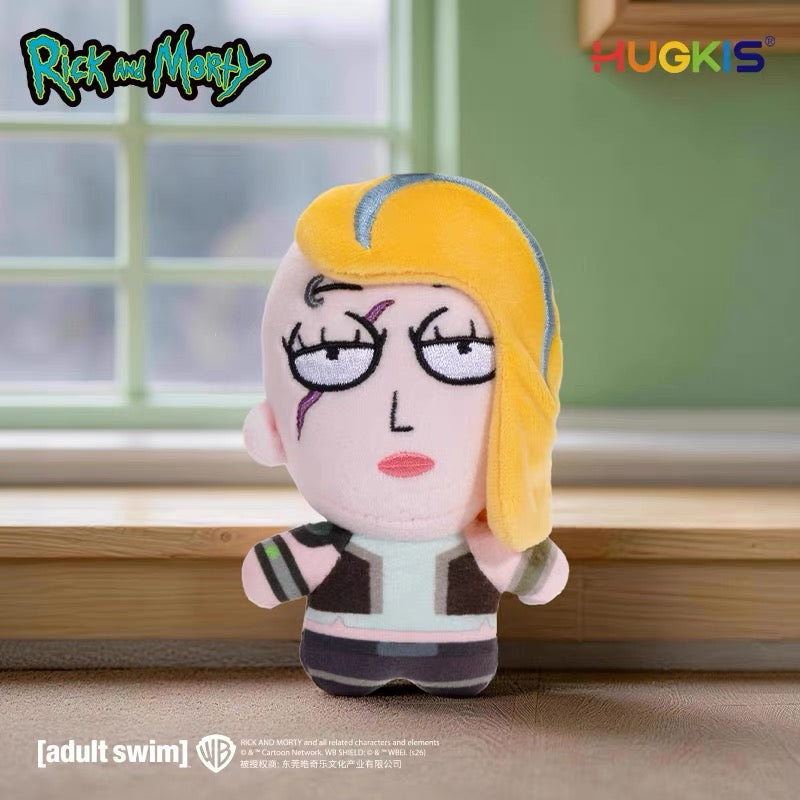 HUGKIS Rick and Morty Plush Clip-On Keychain 12 cm Beth Summer Jerry