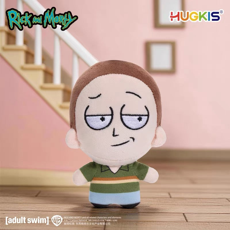 HUGKIS Rick and Morty Plush Clip-On Keychain 12 cm Beth Summer Jerry