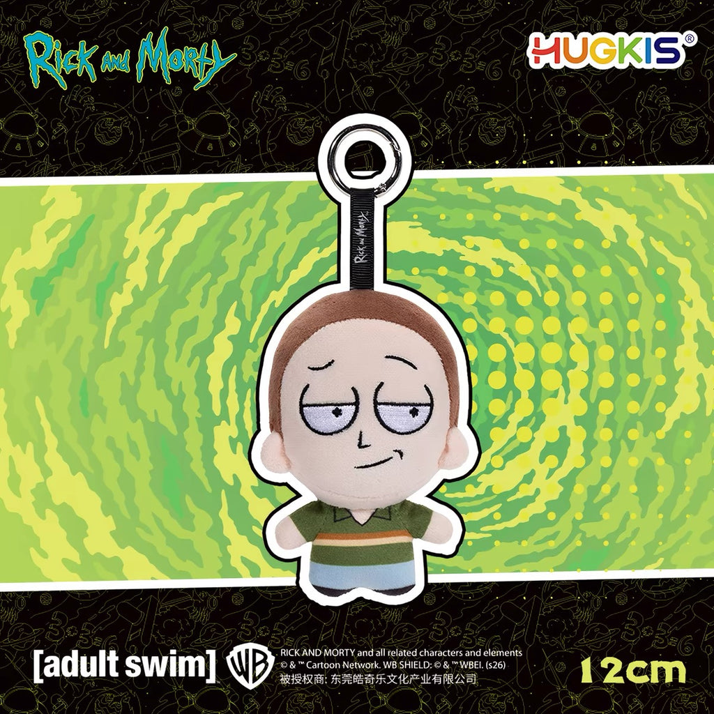 HUGKIS Rick and Morty Plush Clip-On Keychain 12 cm Beth Summer Jerry