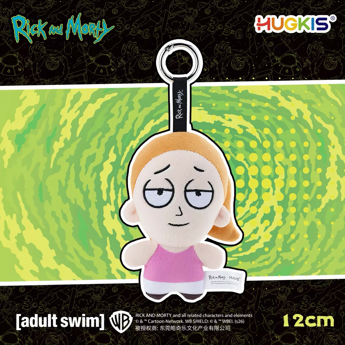 HUGKIS Rick and Morty Plush Clip-On Keychain 12 cm Beth Summer Jerry