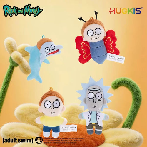 HUGKIS Rick and Morty Plush Magnetic Clip-On Blind Box Keychain