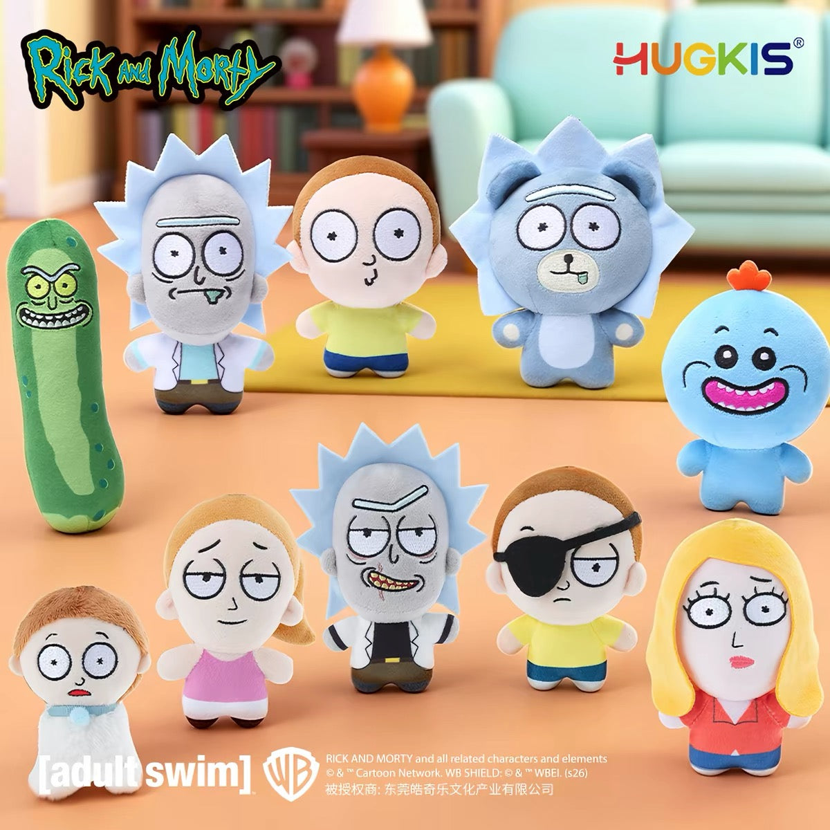 Hugkis Rick and Morty Plush Clip-on Keychain