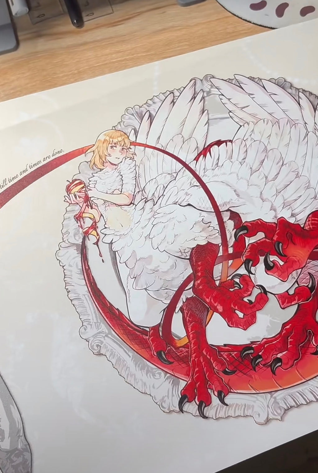 Falin Chimera Mousepad Desk mat Delicious in Dungeon Meshi Fallin Leather